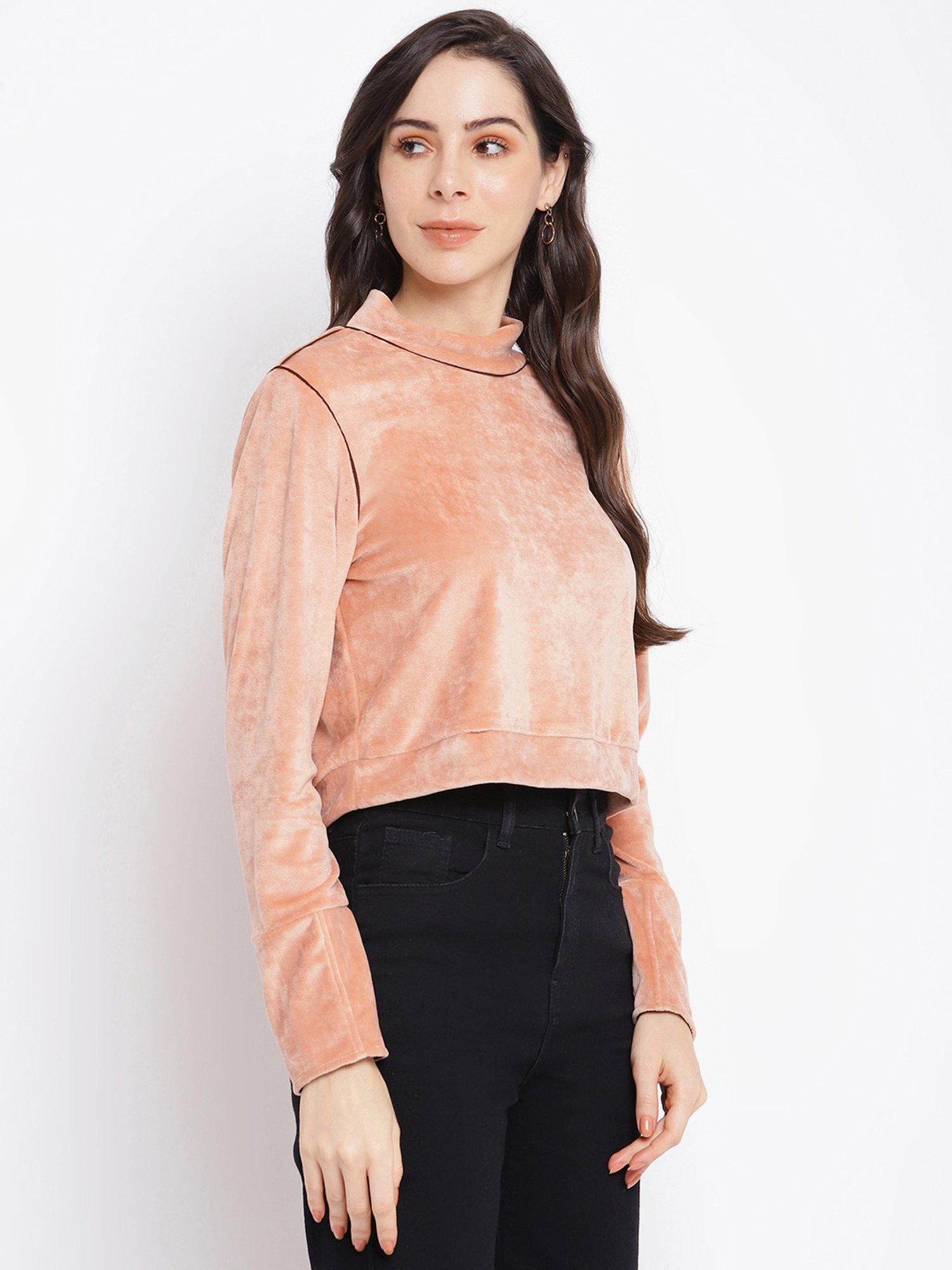 Latin Quarters Beige Full Sleeve Top
