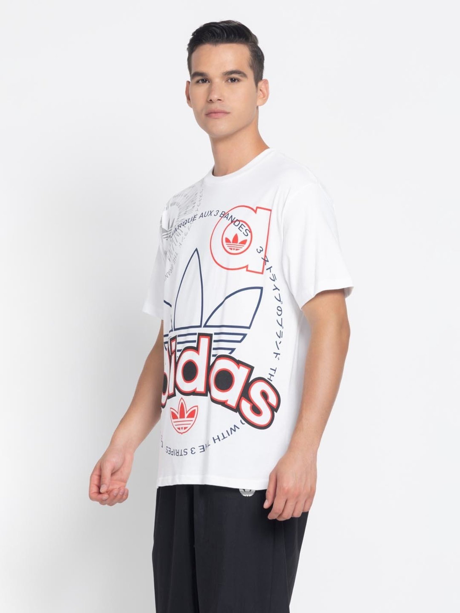 Adidas Originals White Regular Fit Printed T-Shirt