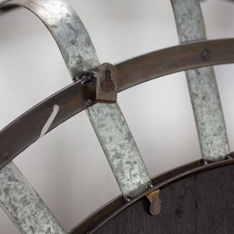 35.5" Decorative Round Wood And Metal Wall Shelf Brown - E2 Concepts