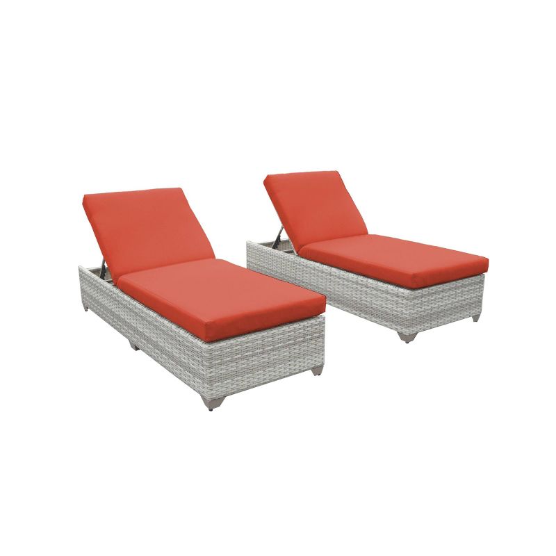 Fairmont 2pk Patio Chaise Lounges - Tangerine - TK Classics