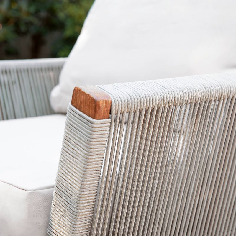 Celadon Indoor/Outdoor Armchair - Natural and White - Aiden Lane