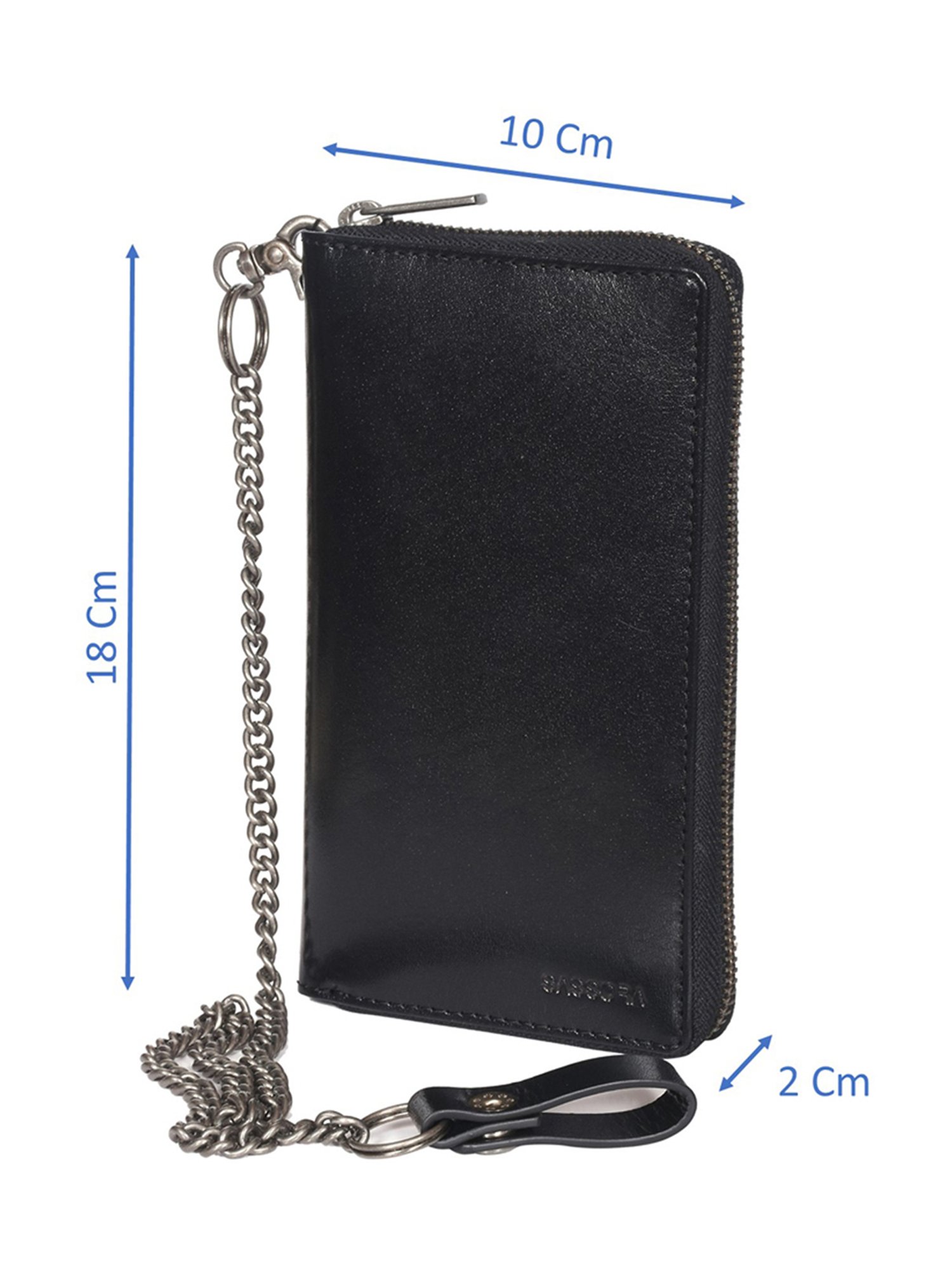 Sassora Aria Black Small Leather Travel Wallet for Women