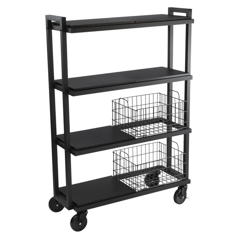 Cart System with wheels 4 Tier Black - Atlantic