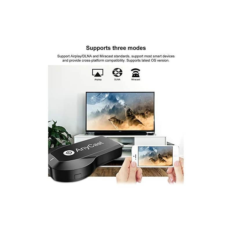4K1080P Anycast M100 Wireless Display Adapter  WiFi Display Dongle HDMI Screen Mirroring Dual Core H265HEVC Decoder HD TV Stick Without Switching Miracast Airplay DLNA Support 4K 1080P