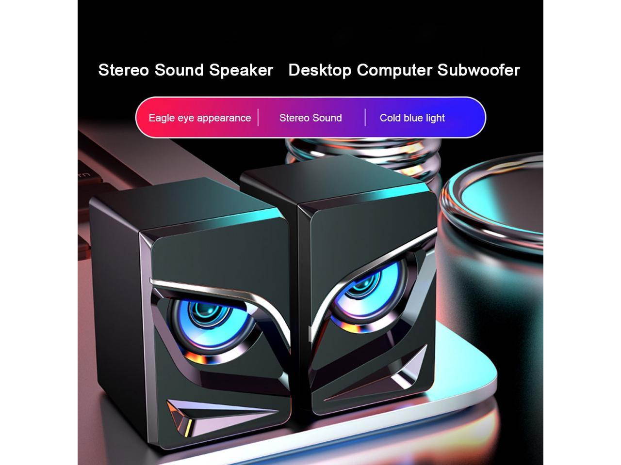 V116 Mini USB 2.1 Stereo Sound Speaker Desktop Computer Subwoofer Home Low Frequency Amplifier for Phone Notebook Upgraded Version