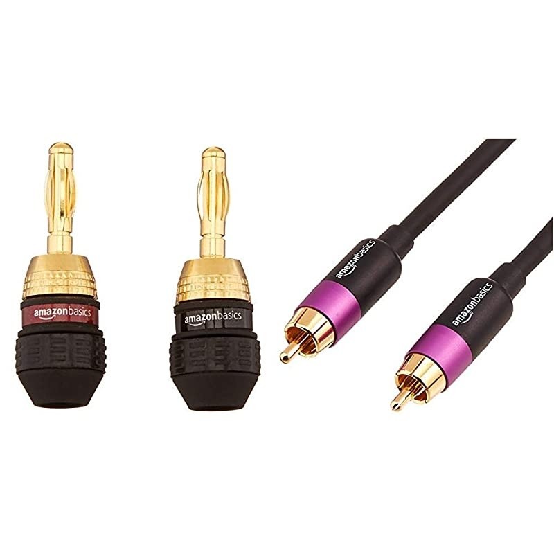 Banana Plugs 6 pairs Subwoofer Cable 15 Feet