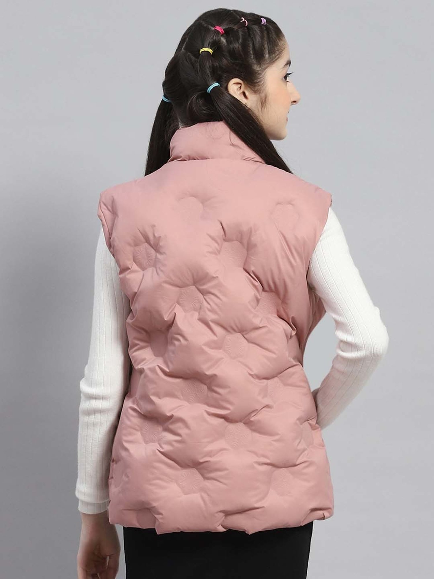 Elle Kids Black Self Pattern Jacket