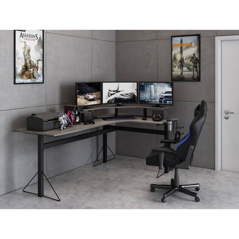 Carnegie Power Computer Gaming Desk Gray/Black - Jamesdar
