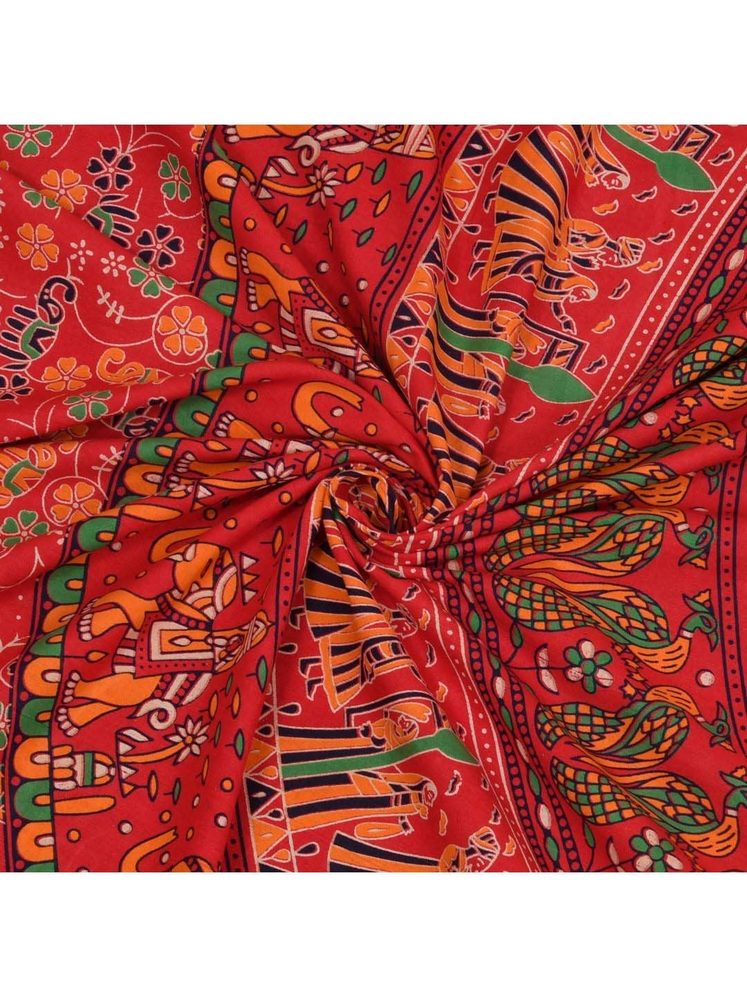 JaipurFabric Orange 100% Pure Cotton 180 TC Double Bedsheet with 2 Pillow Covers