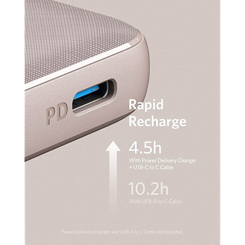 PowerCore Slim 10000 PD 10000mAh Portable Charger USB-C Power Delivery (18W) Power Bank for iPhone 8/8+/X/XS/XR/XS Max, Samsung Galaxy S10, Pixel 3/3XL, iPad Pro 2018, and More (Fossil Gray)