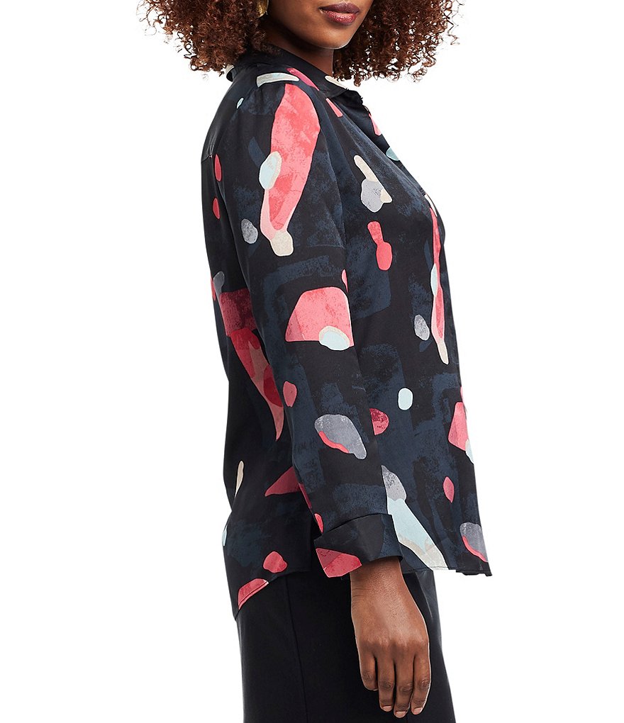 NIC + ZOE Long Sleeve Kaleidoscope Blouse