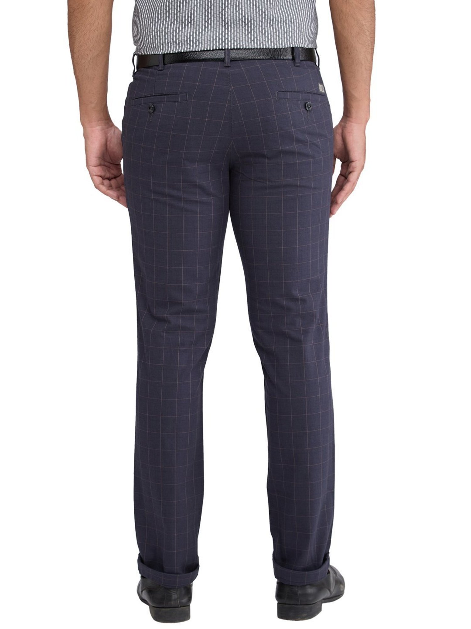 Colorplus Grey Contemporary Fit Checks Trousers