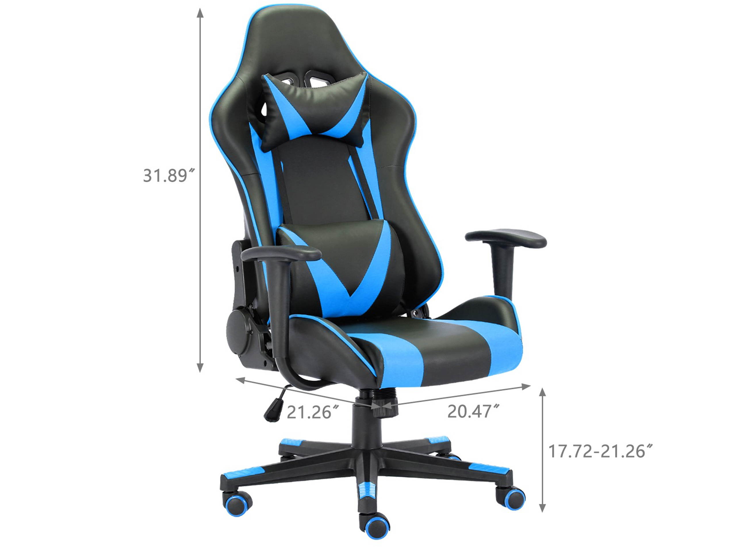 Home Office Racing Gaming Chair High Back Ergonomic Recliner Computer Chair, Height Adjustable Massage Gaming Chair With Neck Protection And Lumbar Support