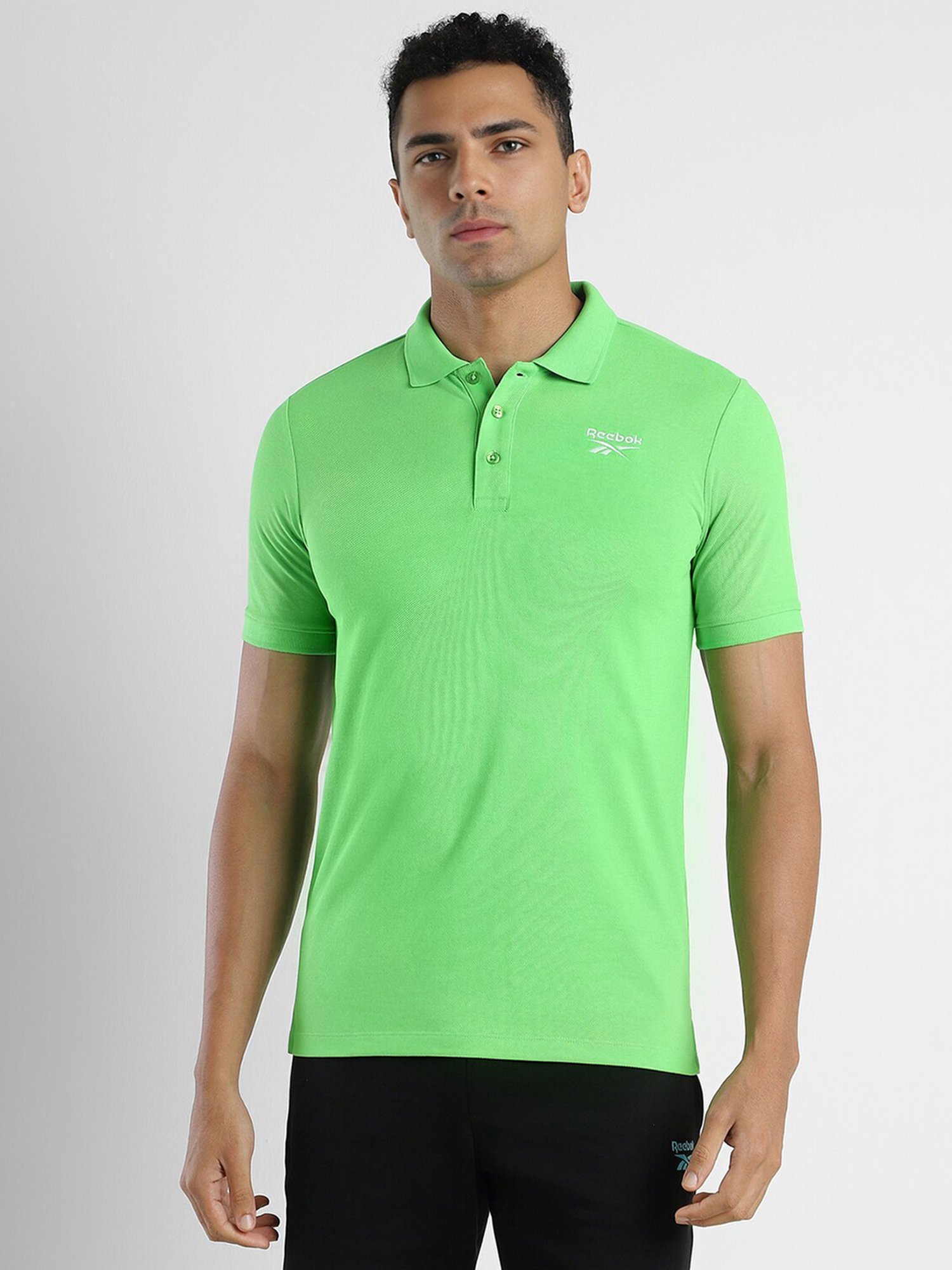 Reebok Green Slim Fit AlwysOn Polo T-Shirt
