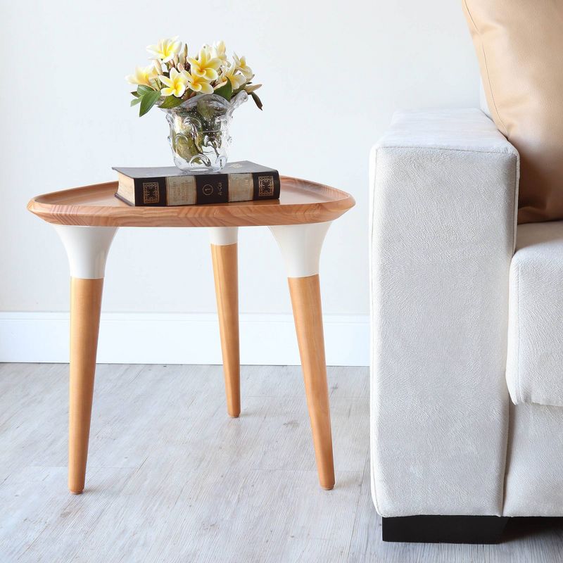 2pc Homedock Triangle Coffee and End Table Set Cinnamon/Off White - Manhattan Comfort