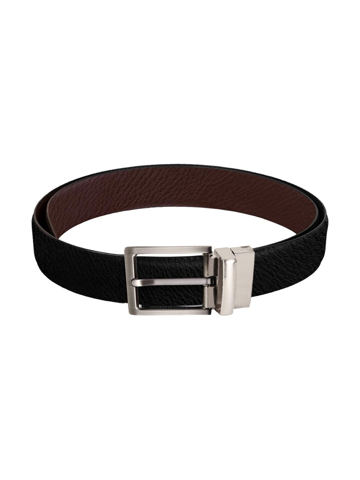 Scharf Black Leather Set Of Waist Belt And Wallet For Men