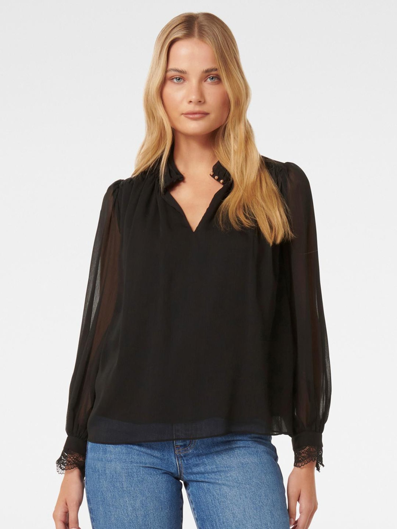 Forever New Cassidy Lace Cuff Top