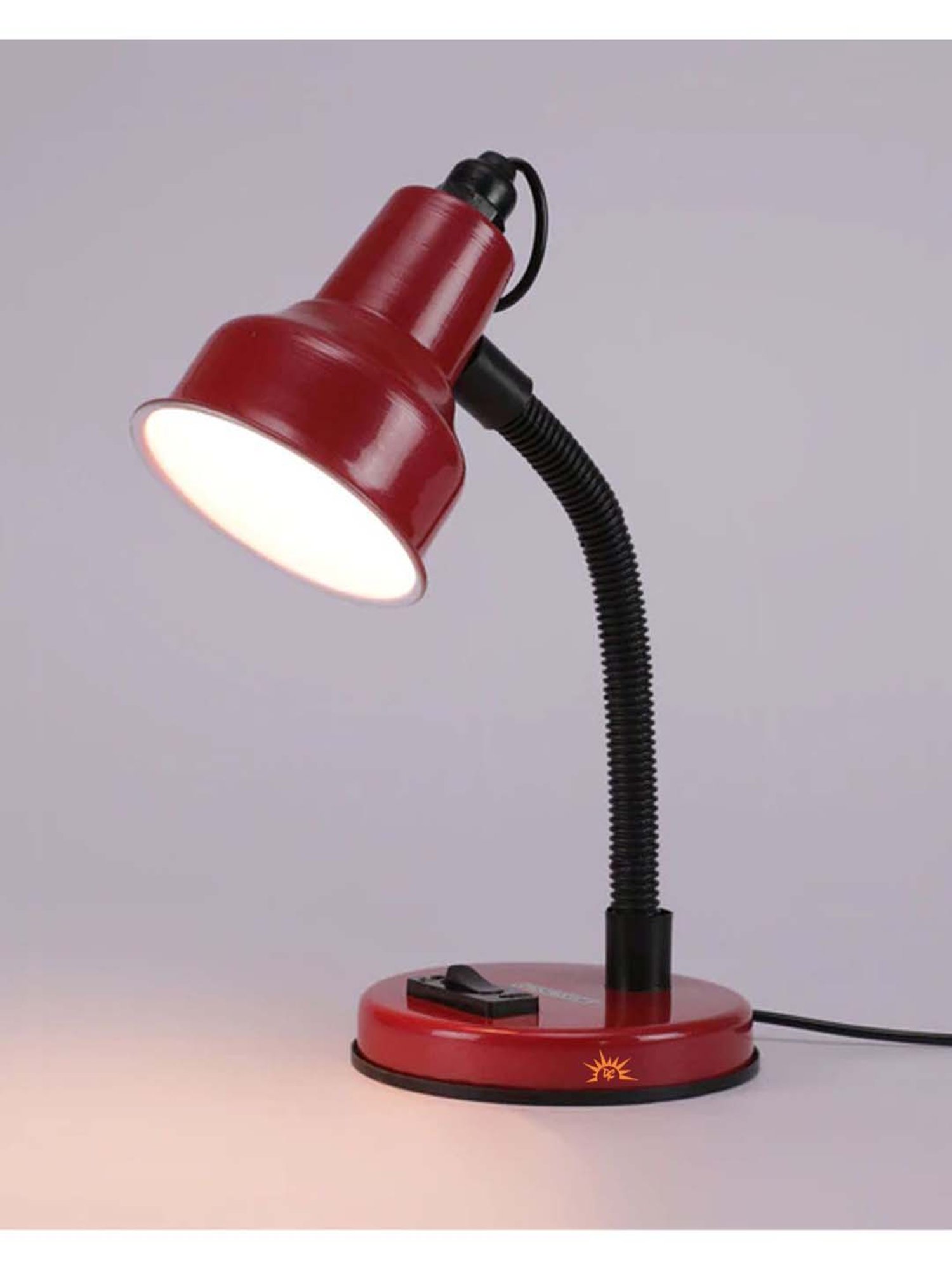 DecorativeRay Red Iron Study Table Lamp - Set of 1