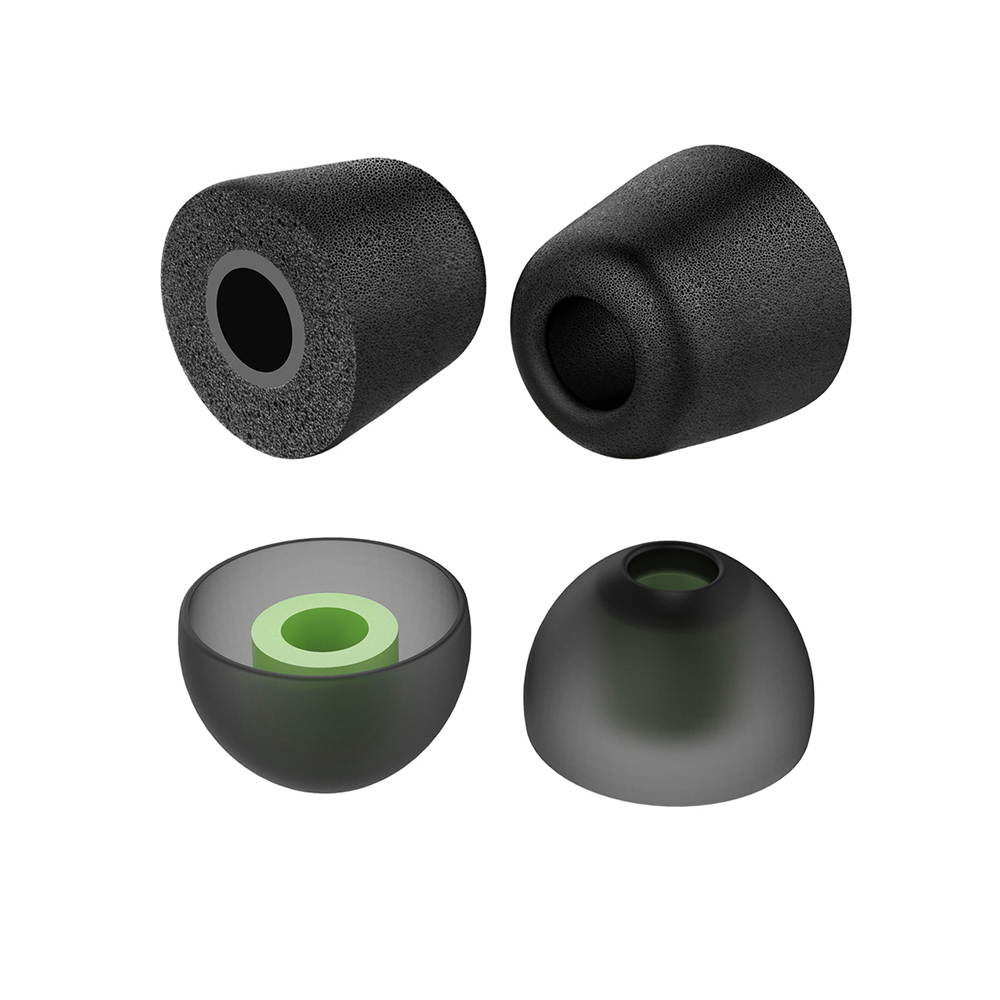 Memory Foam Earphone Tips Replacement Earbud Tips Blocking Out Ambient Noise Inner 5mm for Gaming Earphone In Ear w/ 5mm-7mm Tips  (6 Pairs,S/M/L 2 Pairs each Size ) - Black