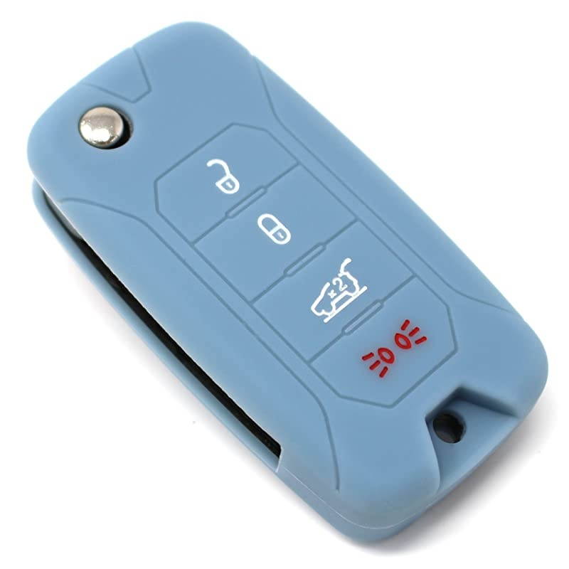 keycover JA for 4 Button Keys Keycover Etui Flip Key protective cover Remote Entry Fob Case grey