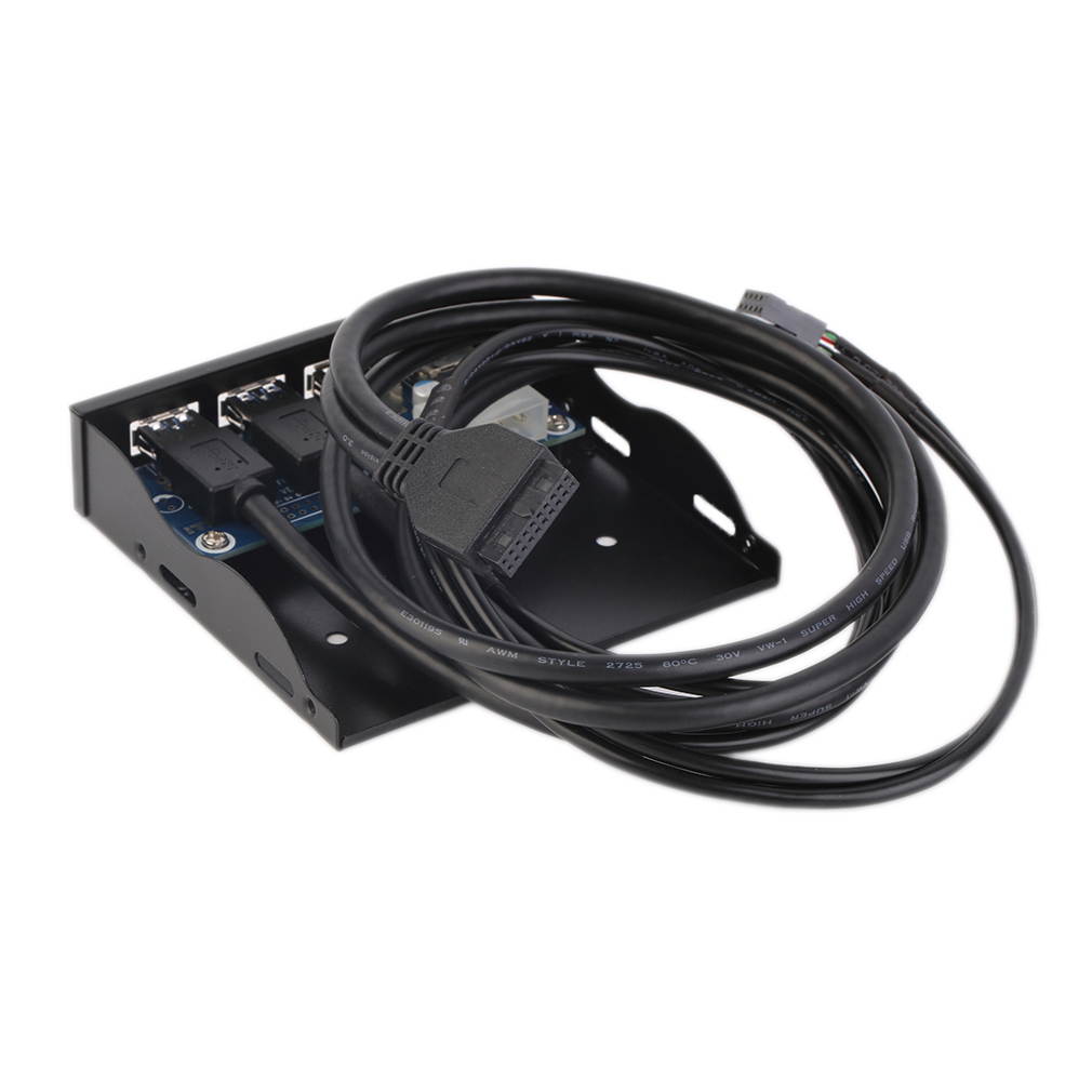 PC computer 3.5 inch Floppy Bay Front Panel 4 Ports USB Hub Splitter,2 Ports USB 3.0 & 2 Ports USB 2.0