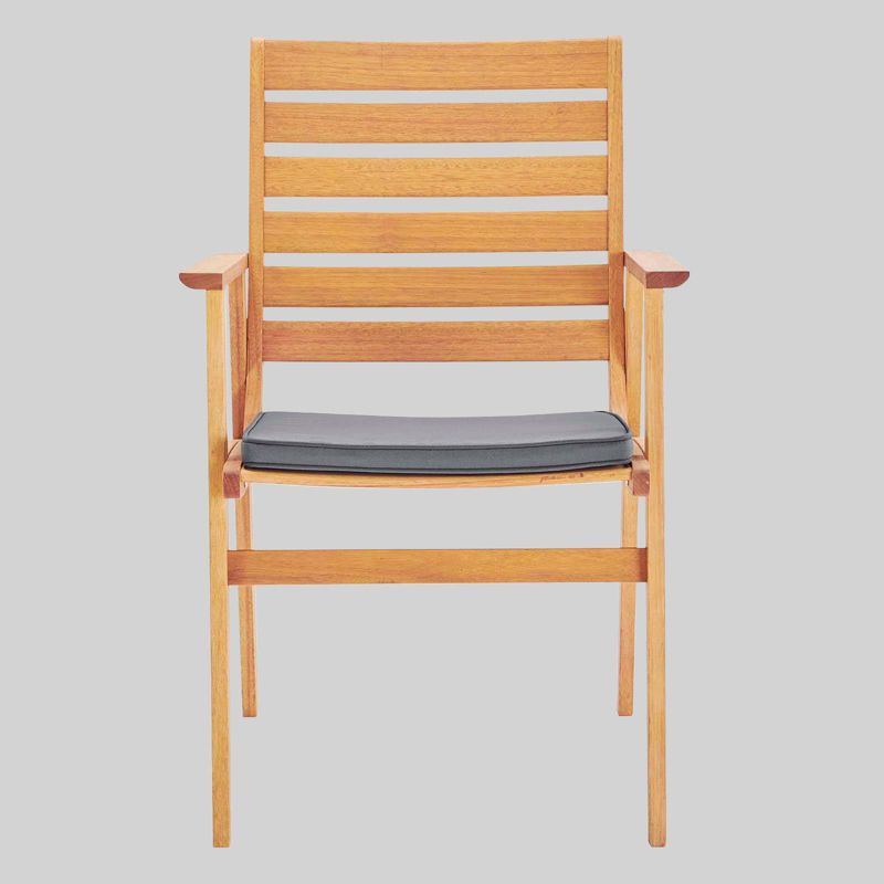 Syracuse 2pc Outdoor Patio Eucalyptus Wood Dining Chairs - Natural/Gray - Modway