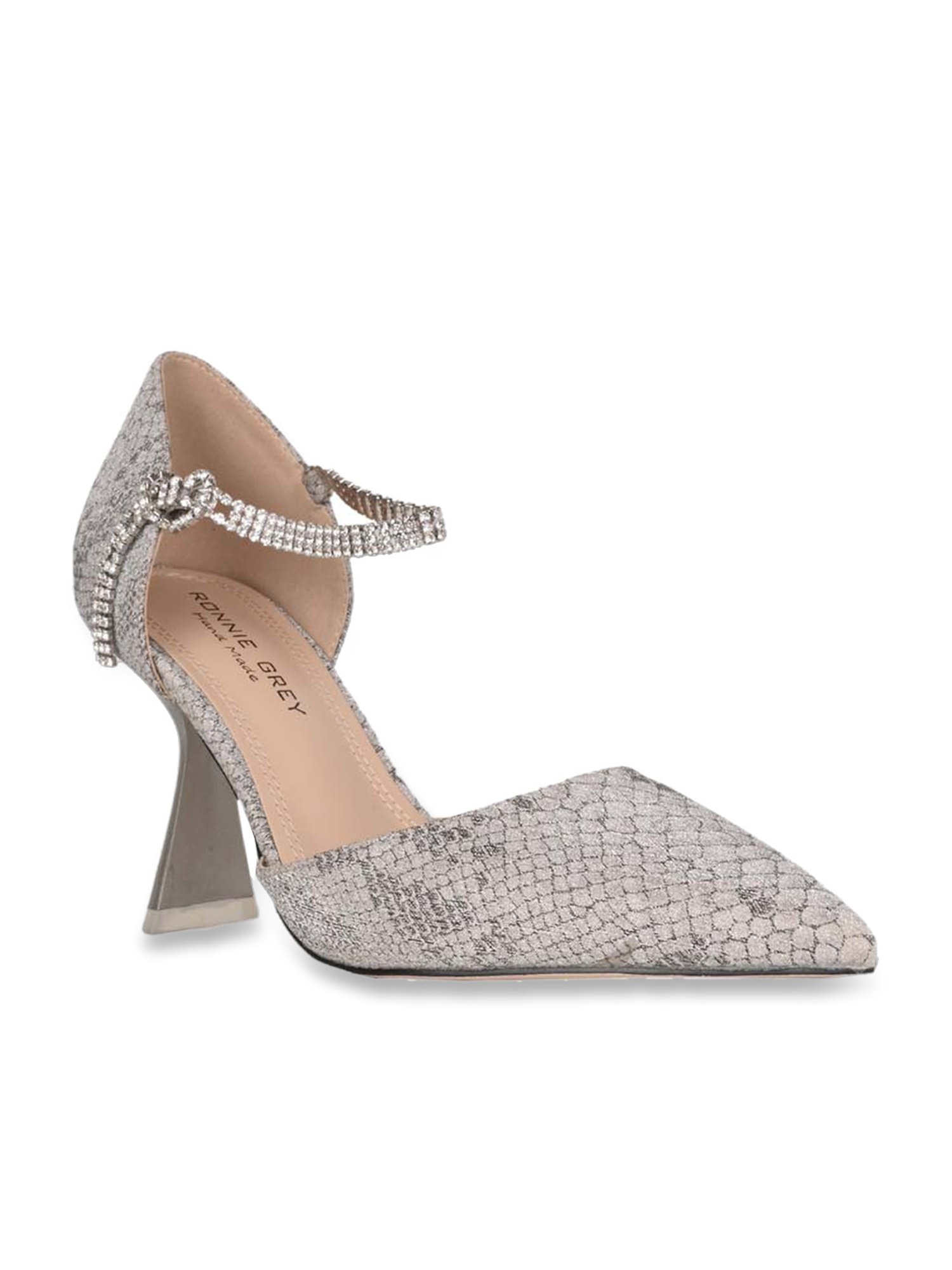 Ronnie Grey Women's Grey Ankle Strap Sandals