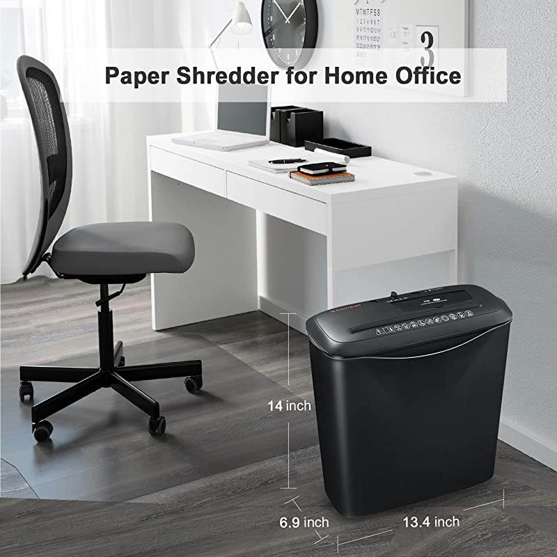 8-Sheet Strip Cut Home Paper Shredder, CD and Credit Card Office Shredder Machine with Overheat and Overload Protection,3.5 Gallons Wastebasket,Black (S120-C)