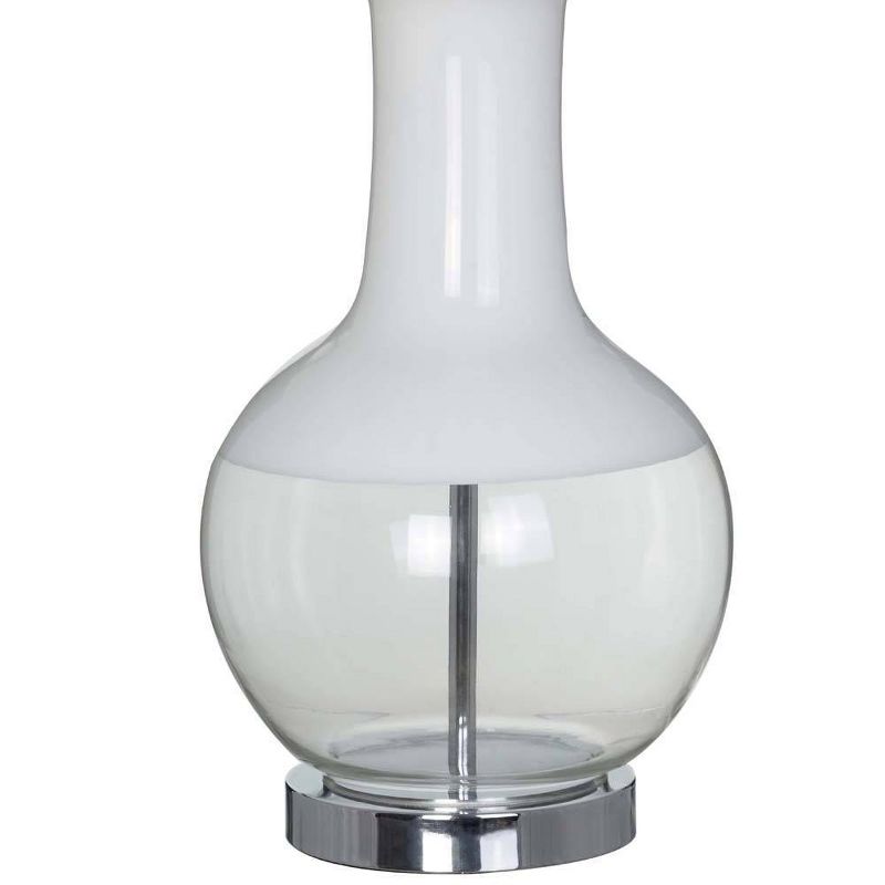 28" Glass Table Lamp White/Clear (Includes LED Light Bulb) - Cresswell Lighting