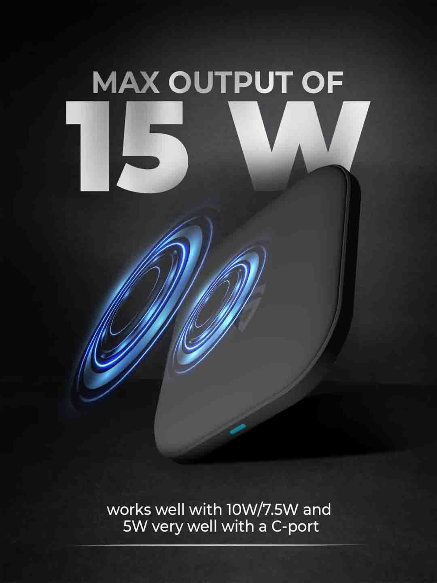 RAEGR Arc One 15W Type-C PD Wireless Charging Pad (Black)