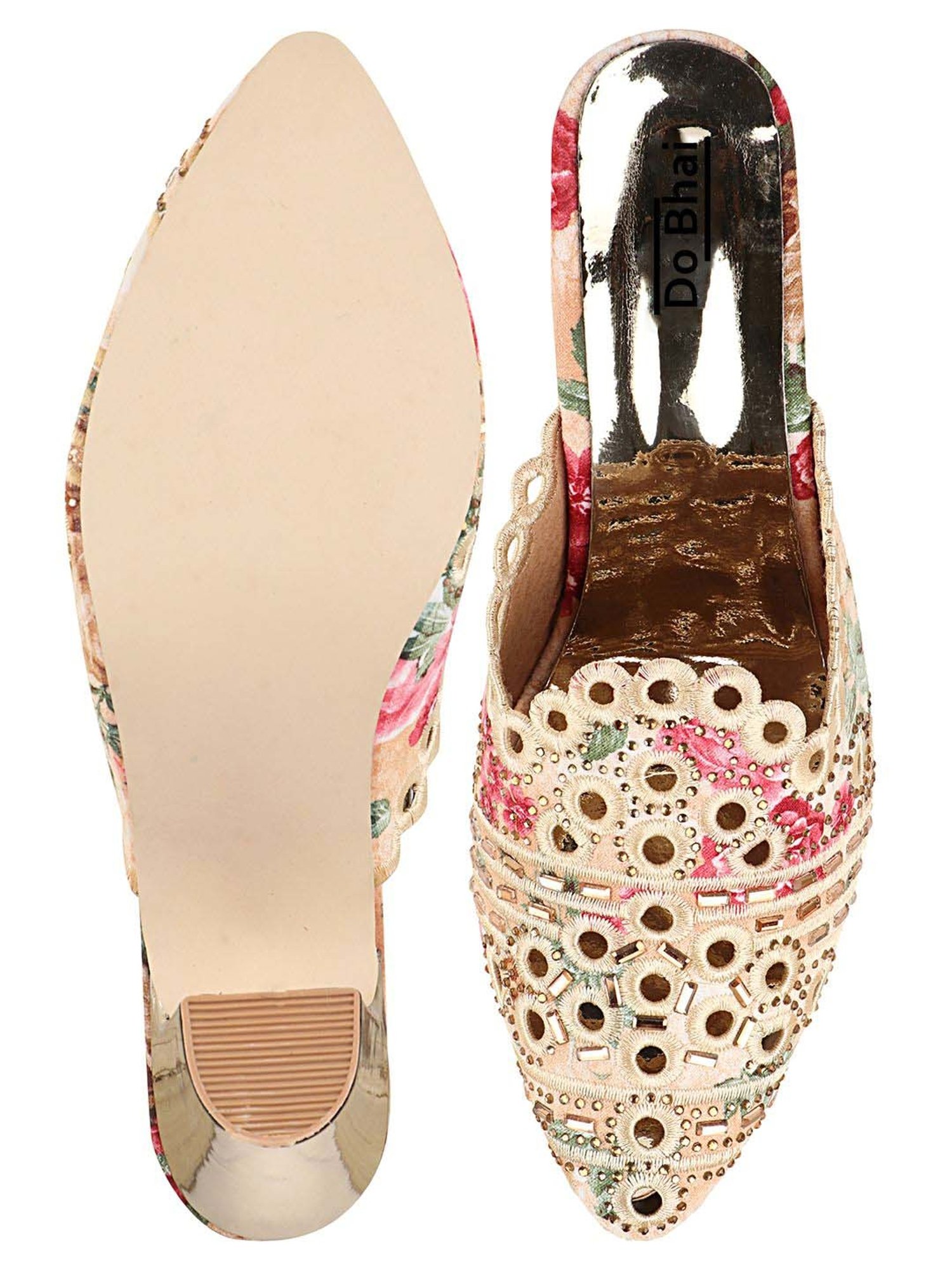 Shoetopia Kids Cream Ethnic Sandals