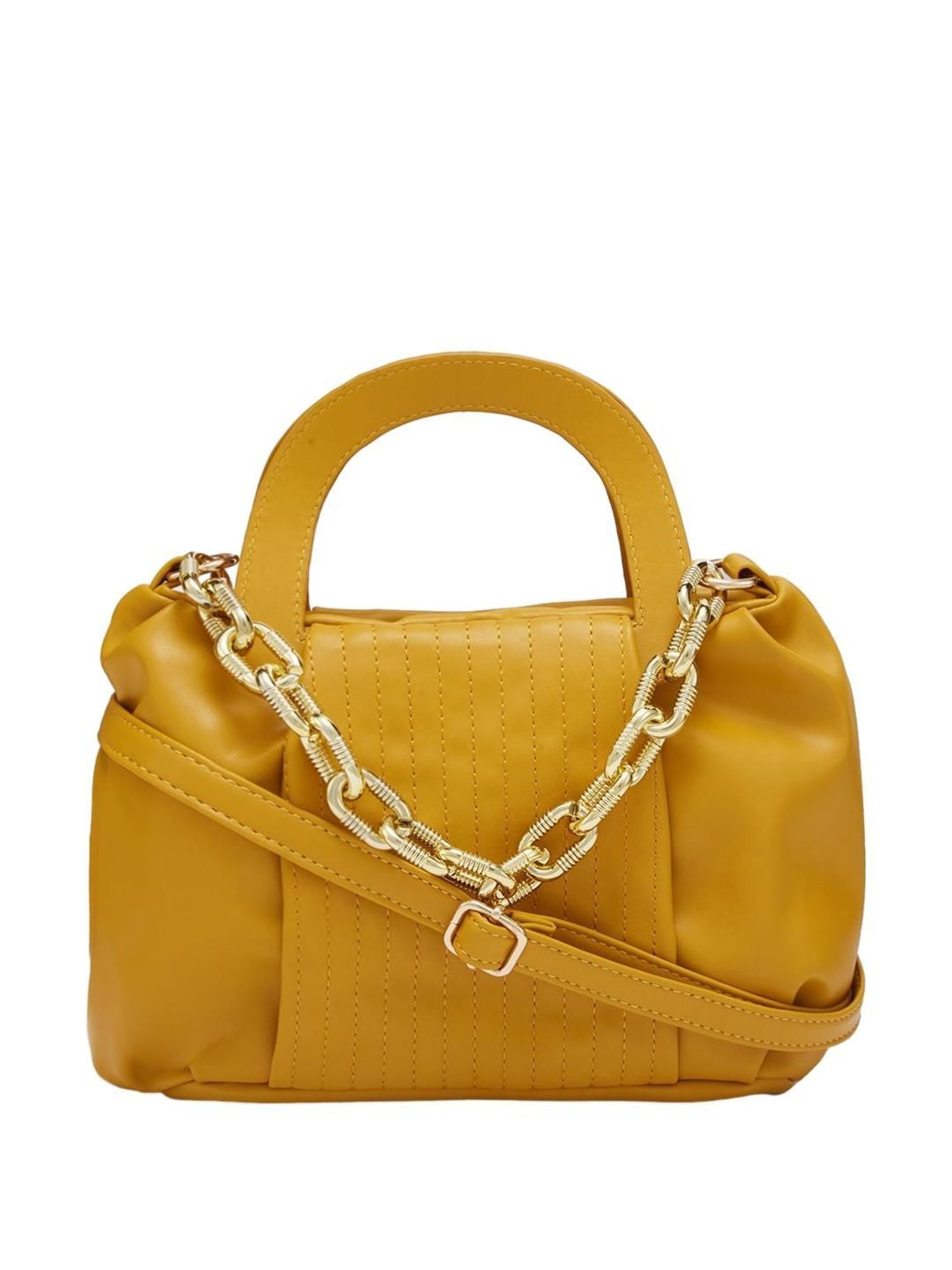 Globus Mustard Textured Medium Handbag