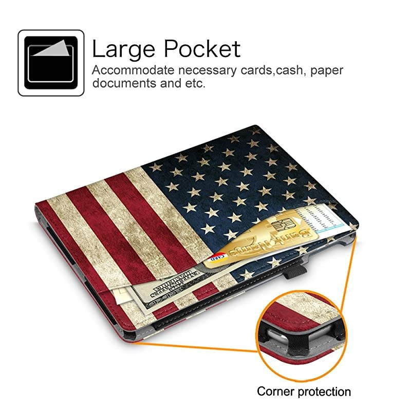Case for iPad 2 3 4 Old Model 97 inch Tablet Corner Protection MultiAngle Viewing Smart Stand Cover with Pocket Auto SleepWake for iPad 23 iPad 4th Gen Retina Display US Flag