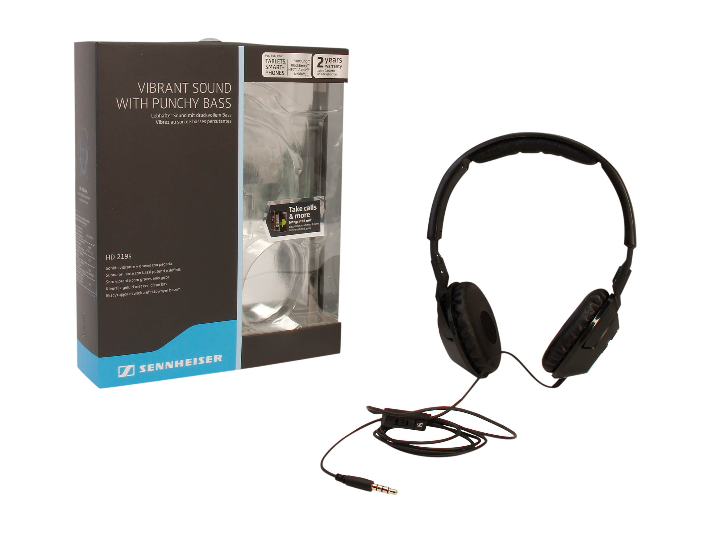 Sennheiser HD 219S On Ear Headphone with Integrated Microphone for Smartphones-Black