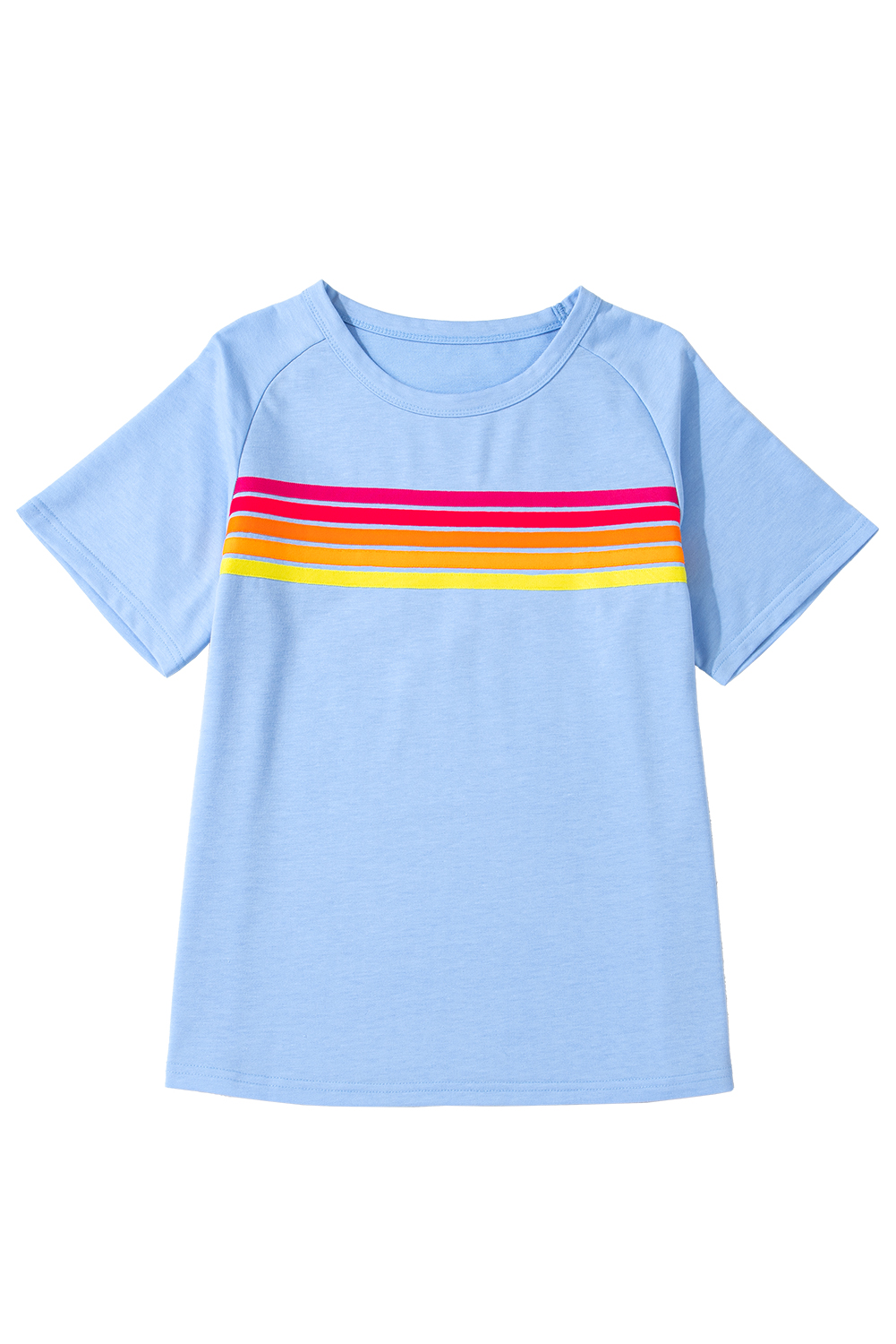 Red Cheetah Print Casual Short Sleeve Crew Neck T Shirt