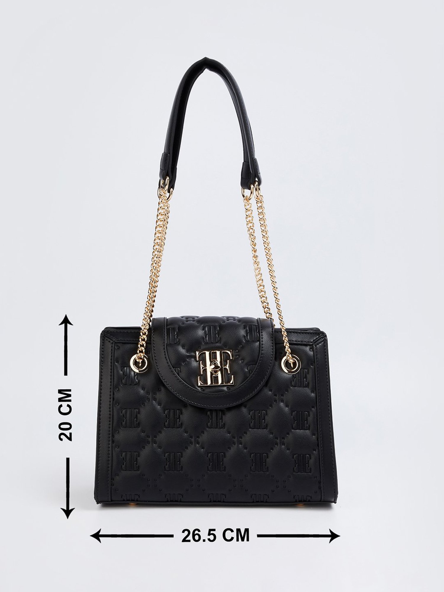 Elle Black Textured Sling Handbag