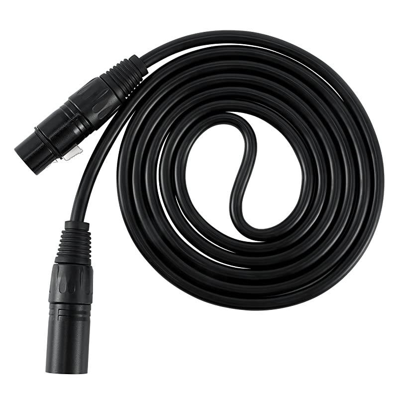 6 Feet XLR Cable 6ft Microphone Cable Male to Female XLR Patch Cables Mic Cord for Audio Pack of 6, Black
