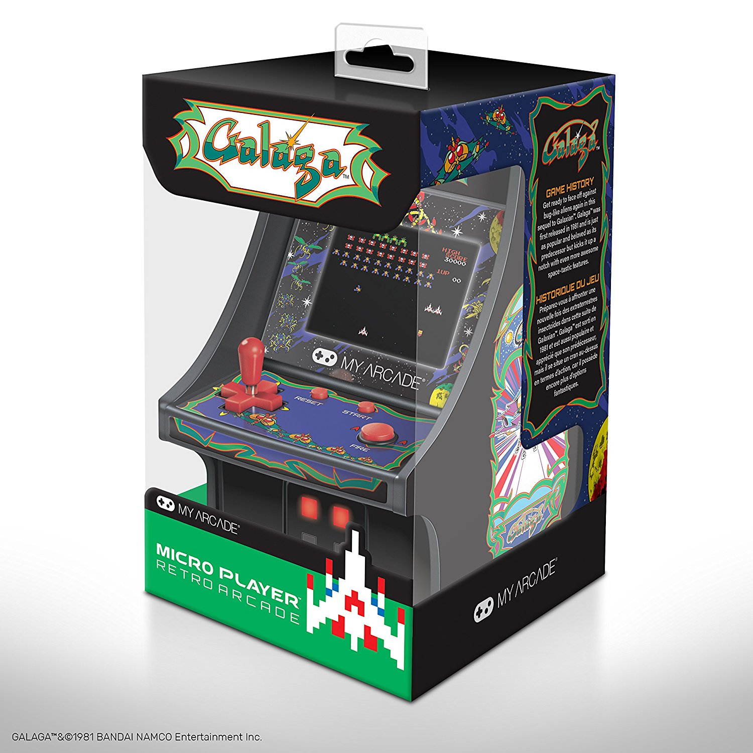 MY ARCADE BANDAI NAMCO GALAGA 6" Micro Arcade Machine Portable Handheld Video Game