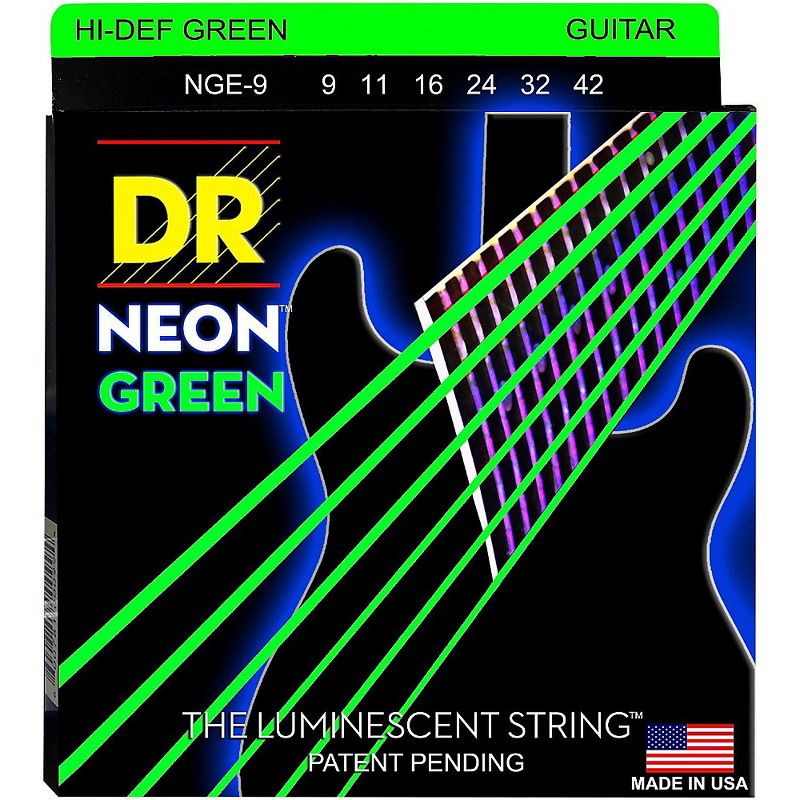 DR Strings NEON Hi-Def Green SuperStrings Light Electric Guitar Strings