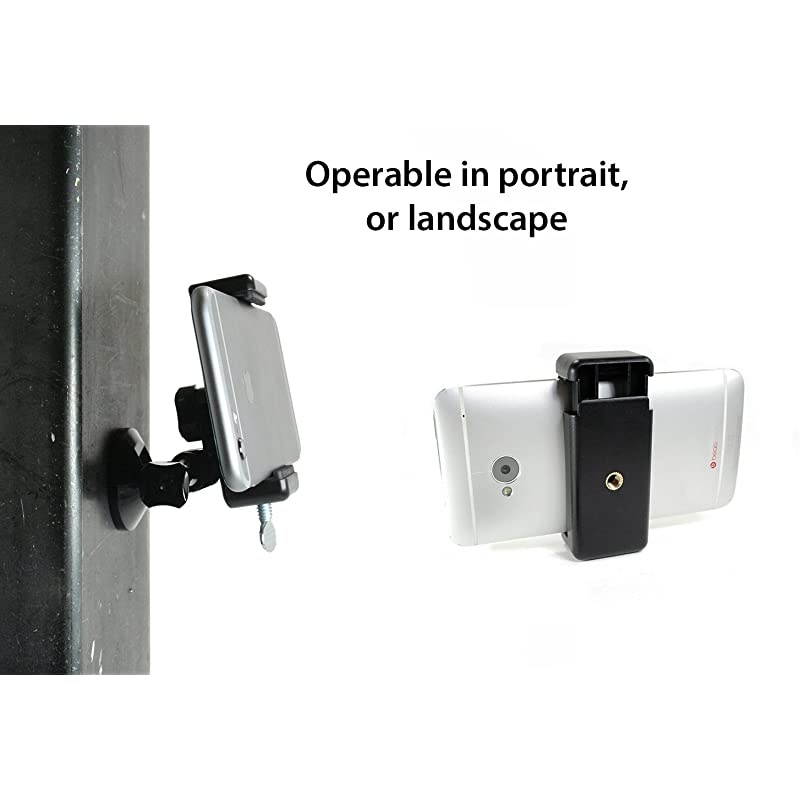 Chrome Plated Magnetic Camera & Phone Mount w/Quick Clip for Sports Camera, or Phone. Great for Video, Pictures, Livestreaming, or WOD. (Lg. Clip Magnet)