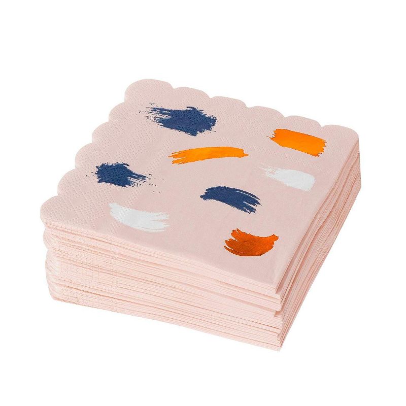 Juvale 50-Pack Abstract Scalloped Edge Disposable Cocktail Paper Napkins 5 x 5 in