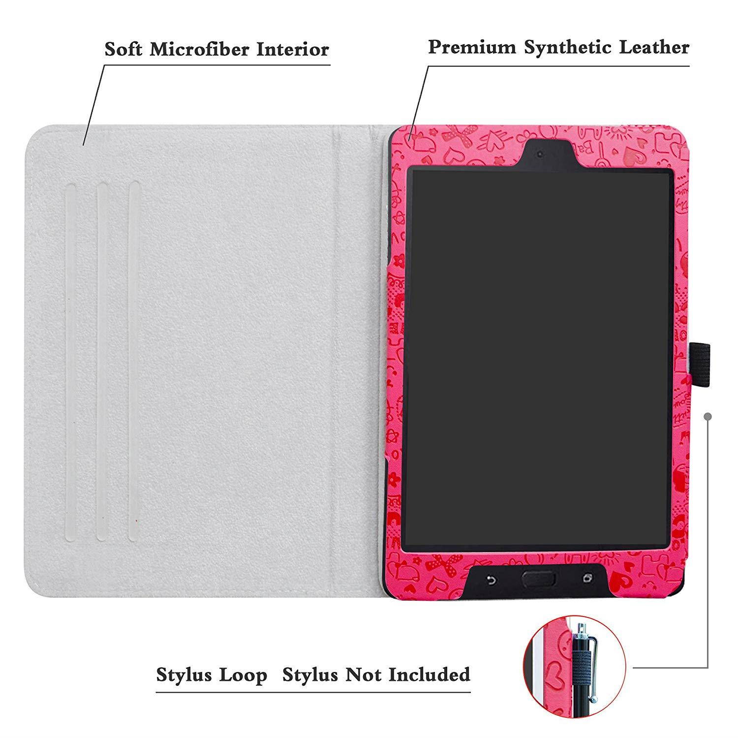 ZenPad Z8s ZT582KL / Z8 ZT582KL-VZ1 Rotating Case,Mama Mouth 360 Degree Rotary Stand With Cute Pattern Cover For 7.9" Asus ZenPad Z8s ZT582KL / Z8 ZT582KL-VZ1 Android 7.0 Tablet,Rose Red