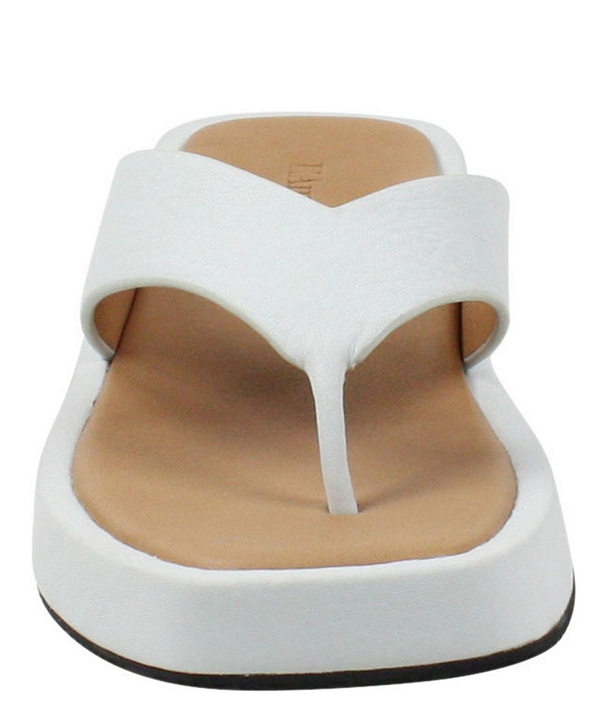 L'Amour Des Pieds Anastasio Leather Thong Platform Wedge Sandals