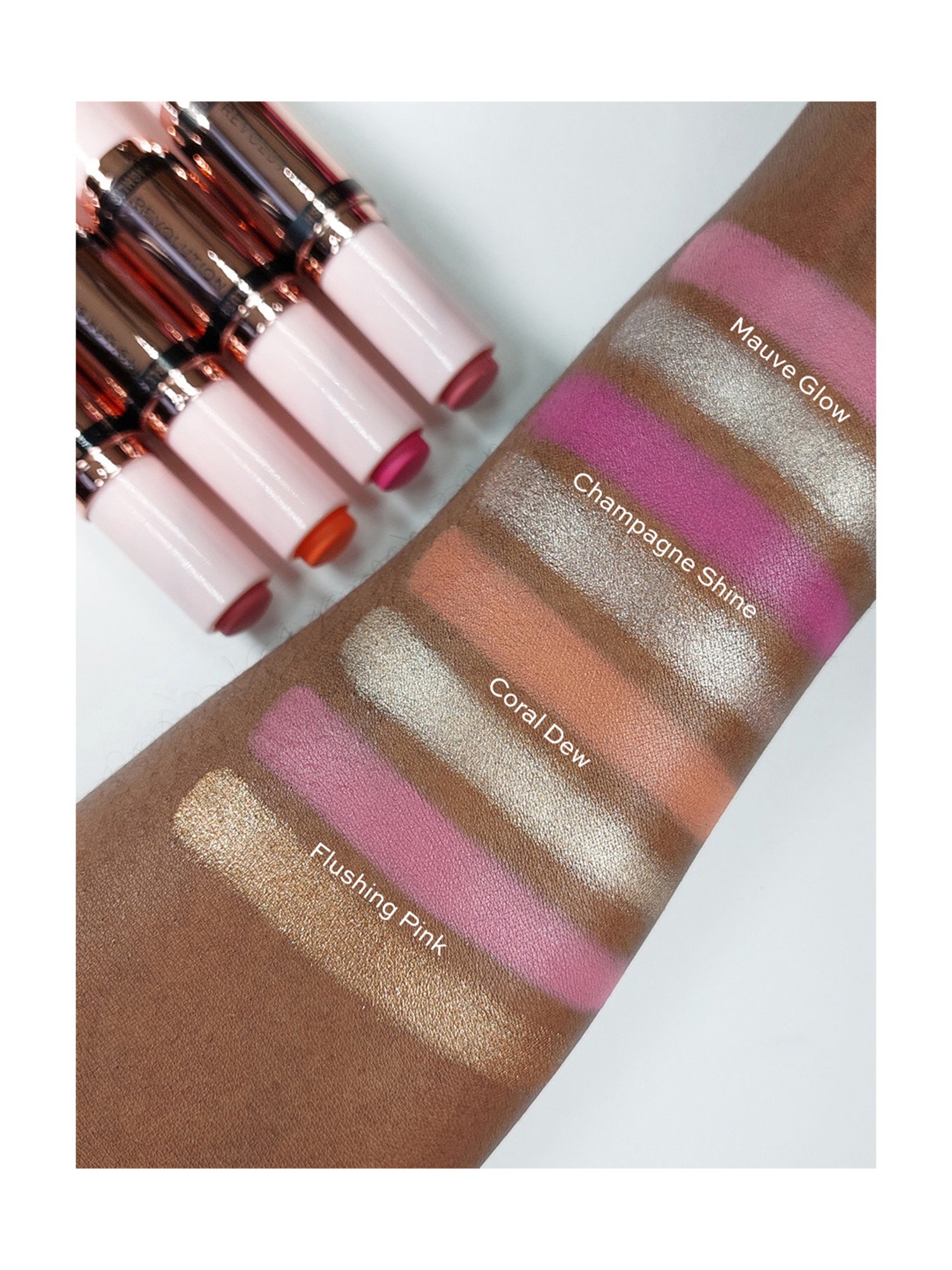 Makeup Revolution Blush & Highlight Stick Flushing Pink - 8.6 gm