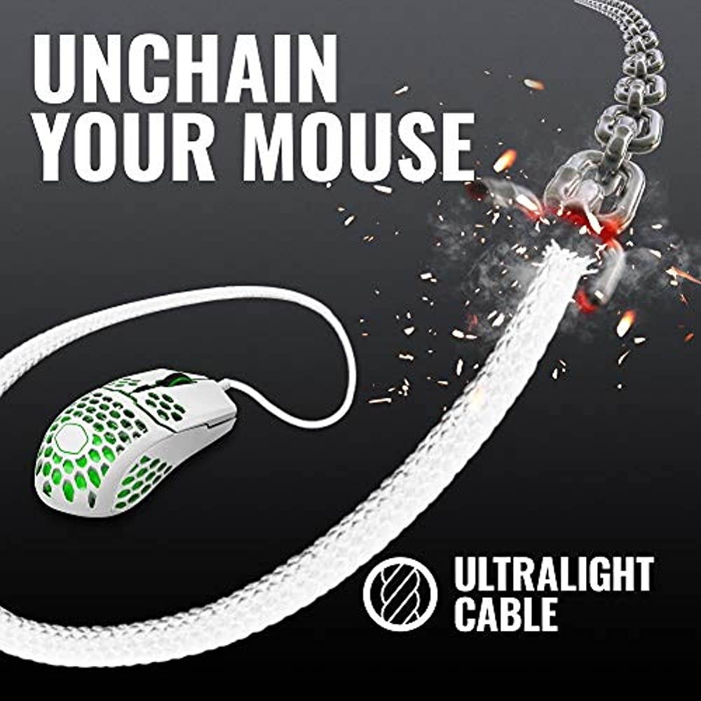 Cooler Master MM711 Gaming Mouse with Lightweight Honeycomb Shell, Ultraweave Cable, 16000 DPI Optical Sensor and RGB Accents