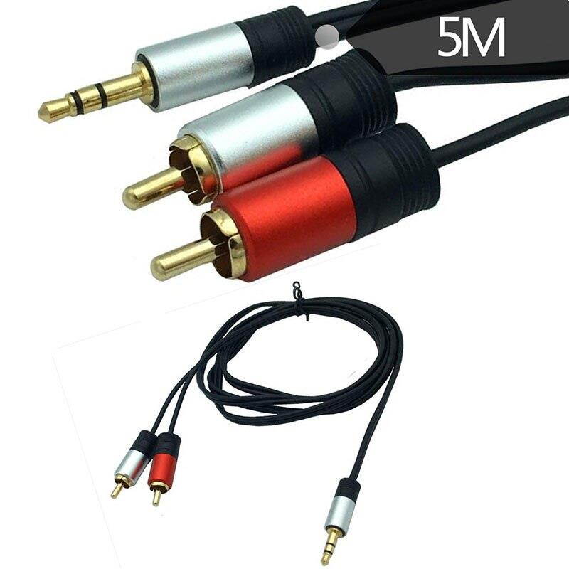 3.5mm Aux to 2RCA Y Splitter Stereo Audio Cable 5M
