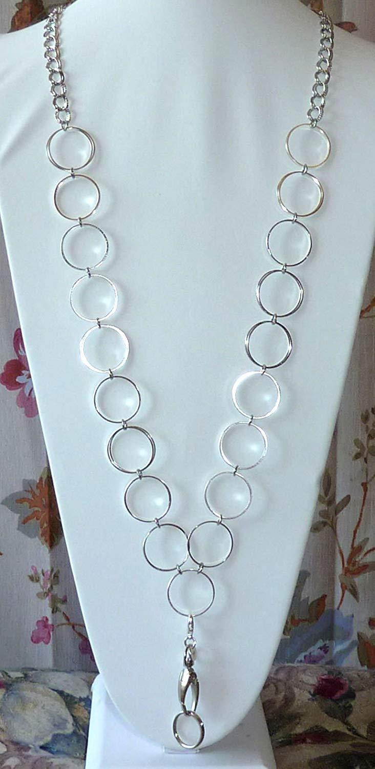 Hello Beautiful! Fashion Lanyard Necklace, Women's super strong chain lanyard for ID badge holder and keys, 36" long (Simple - Non Breakaway (Stronger))