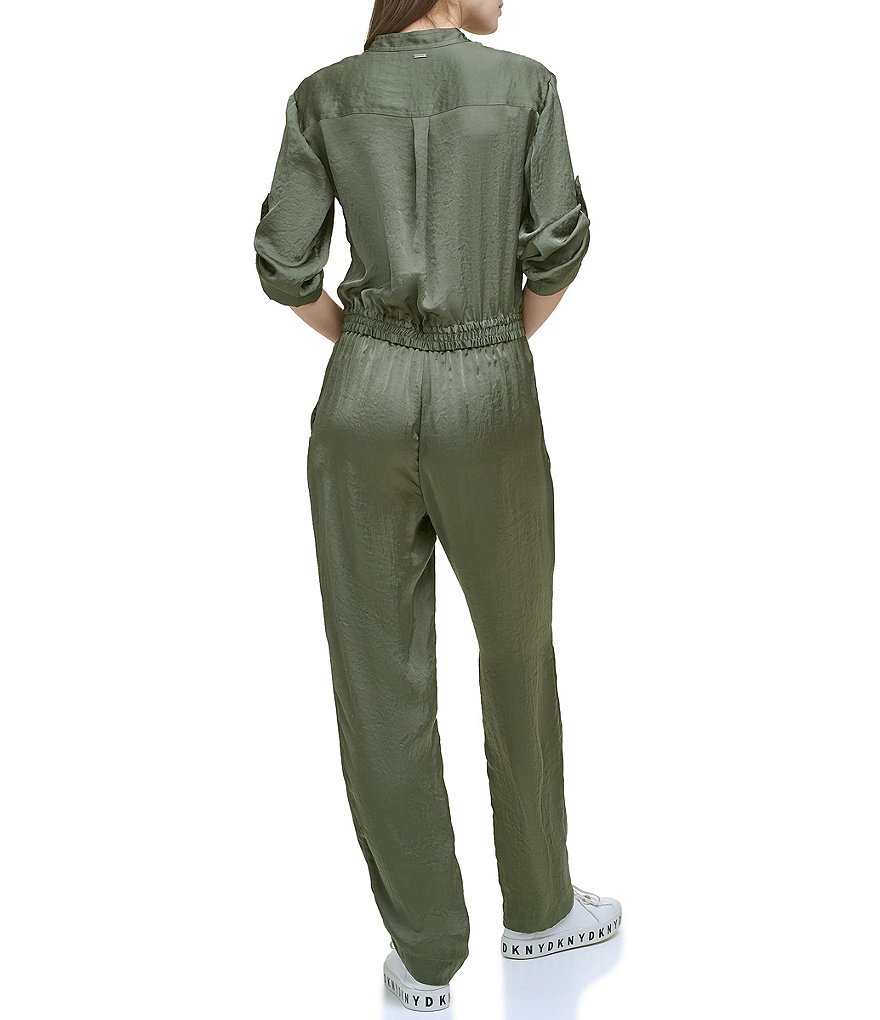 Tahari ASL Sequin Long Sleeve Crepe Jumpsuit