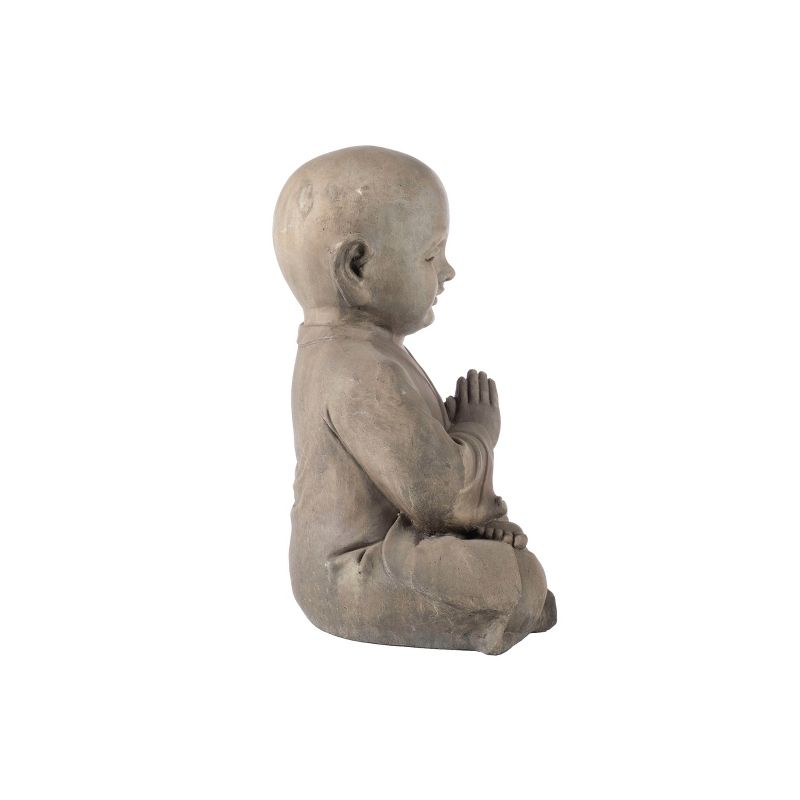 15.75" Indoor/Outdoor Resin Praying Buddha Garden Statue Brown - Alfresco Home LLC