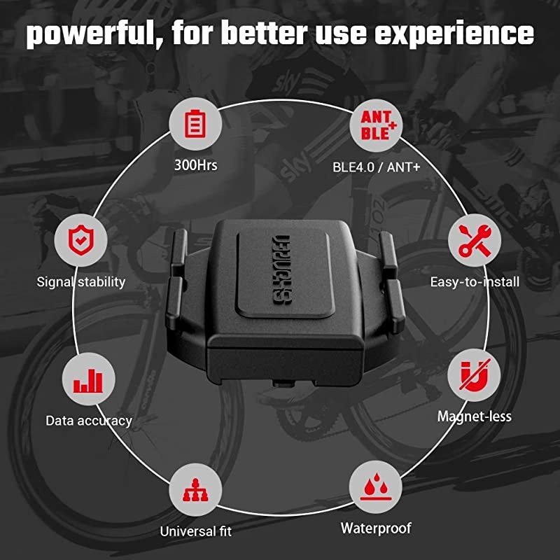 Cycling Cadence Sensor Bluetooth ANT+ Wireless Bicycle RPM Sensor for Spin Bike Cycling Computer Bicycle Accessories